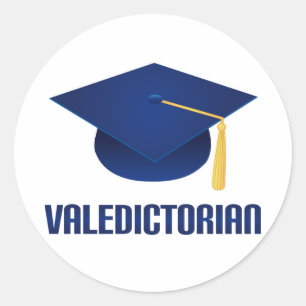 Adesivo Presente de Graduação do Chapéu Azul Valedictorian