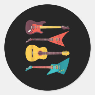 Adesivo Presente De Guitarra Elétrica E Guitarrista Acústi