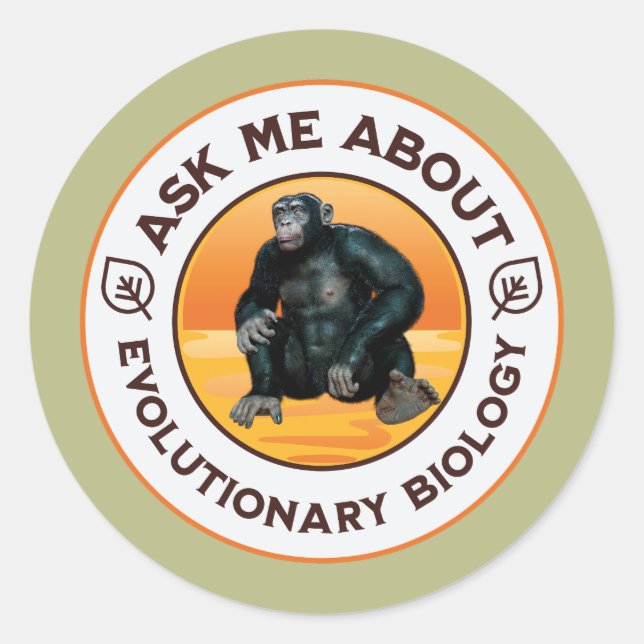 Adesivo Presente de Humor de Evolução para Professor de Bi (Frente)
