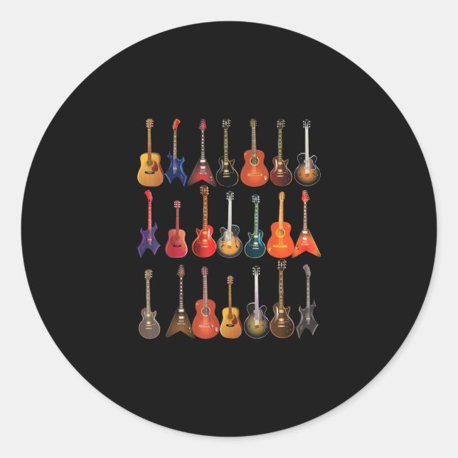 Adesivo Presente De Instrumentos Musicais De Pedra E Roll  (Frente)