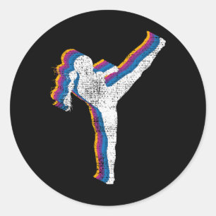 Adesivo Presente de Kickboxing Girl Vintage Kickboxer