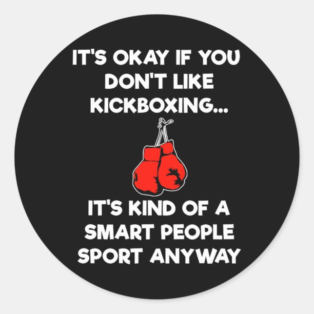 Adesivo Presente de Kickboxing - Kickboxer Inteligente Eng (Frente)