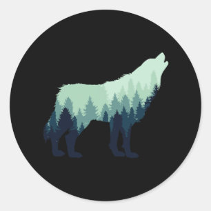 Adesivo Presente de Loba Natureza Camping Floresta Hiking