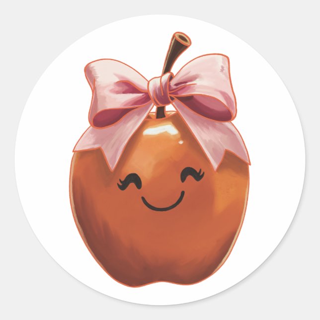 Adesivo Presente de maçã Kawaii (Frente)