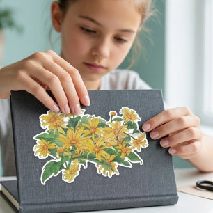Adesivo Presente de Margarida Amarela Aquarela Floral Dive