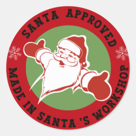 Adesivo Presente de Natal Aprovado pelo Papai Noel Vermelh