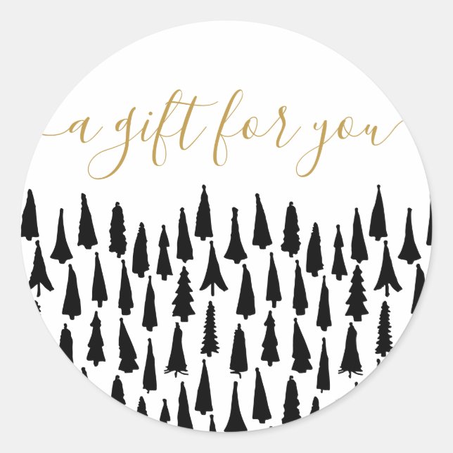 Adesivo Presente de Natal Branco Negro (Frente)