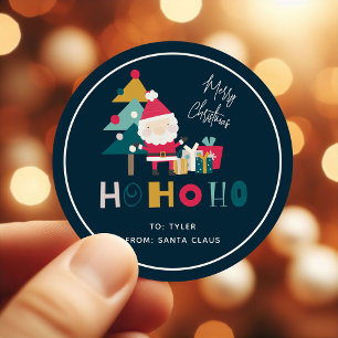 Adesivo Presente de Natal Cativante para Crianças Ho Ho Ho