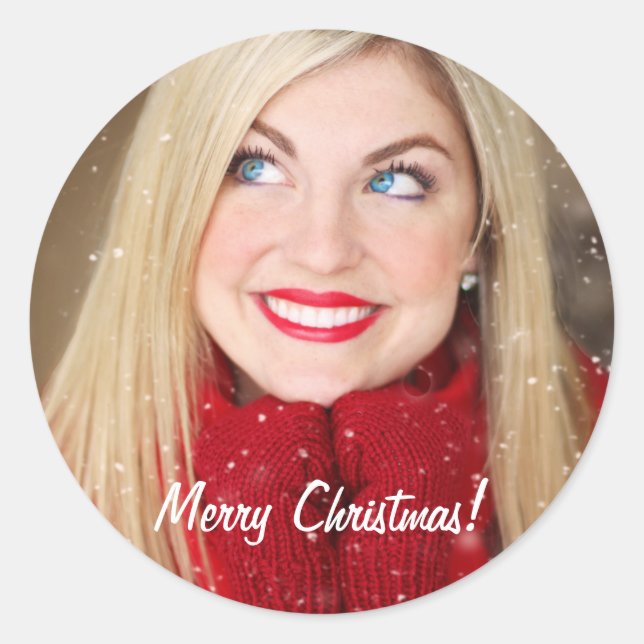 Adesivo Presente de Natal com Foto Personalizado - (Frente)