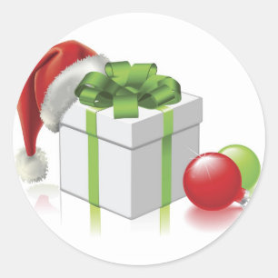 Adesivo Presente de Natal com Papai Noel e Balas
