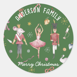 Adesivo Presente de Natal da família Ballerina, Balé de No