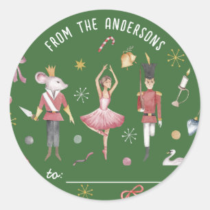 Adesivo Presente de Natal da família Nutcracker Ballerina
