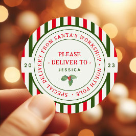Adesivo Presente de Natal da Oficina do Papai Noel para Cr
