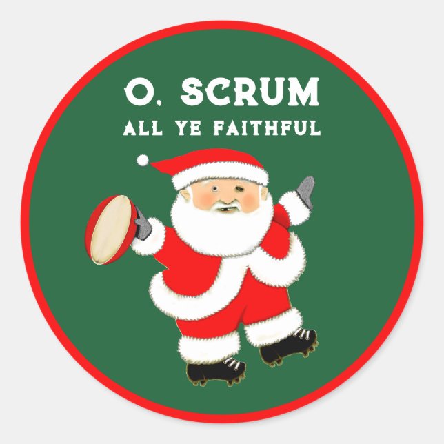 Adesivo Presente de Natal de Rugby (Frente)