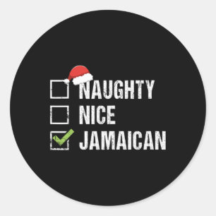 Adesivo Presente de Natal de Santa Hat jamaicano e malvado