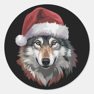 Adesivo Presente de Natal Divertido de Lobo para Amantes d