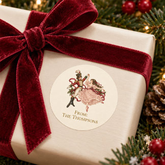 Adesivo Presente de Natal do Ballet de Nutcracker Vintage