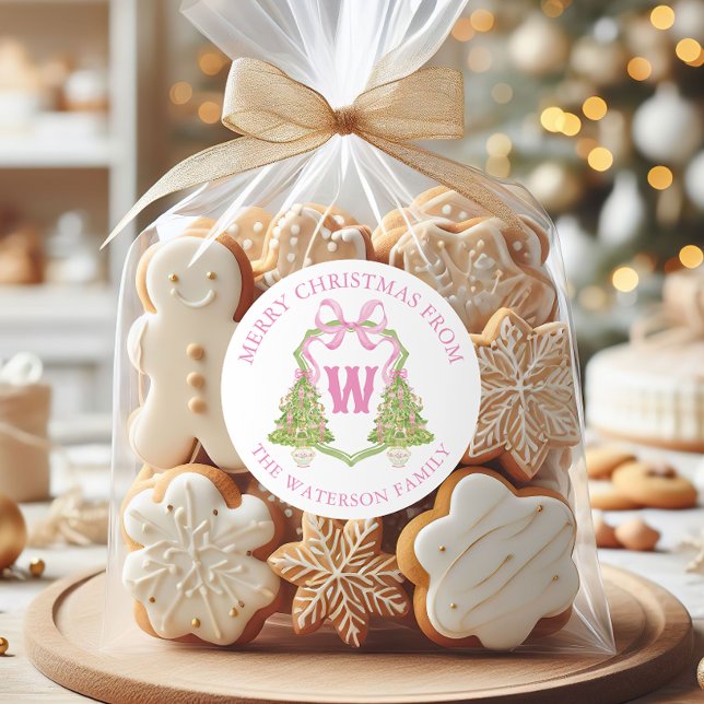 Adesivo Presente de Natal do Quebra-Nozes Cor-de-Água Rosa (Criador carregado)