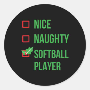 Adesivo Presente de Natal do Softball Funny Pajama