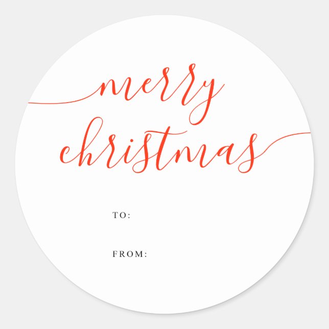 Adesivo Presente de Natal Minimalista Caligrafia (Frente)
