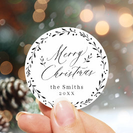 Adesivo Presente de Natal Moderno com Letra de Festa