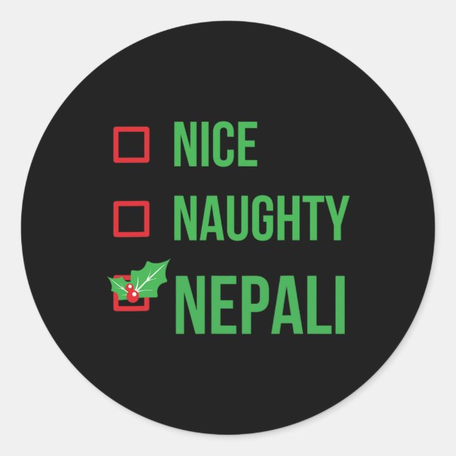 Adesivo Presente de Natal Nepali Funny Nepal Pajama (Frente)