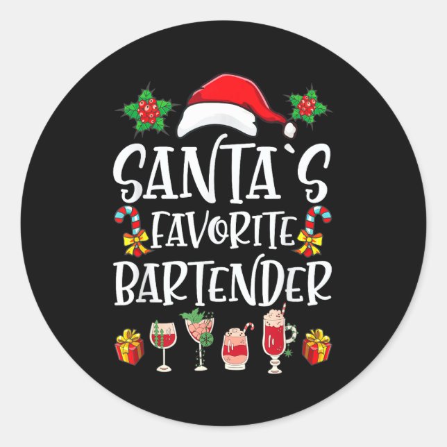 Adesivo Presente de Natal para Barman O Barman Favorito do (Frente)