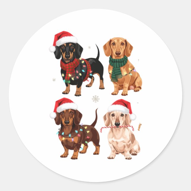 Adesivo Presente de Natal para Mãe de Dachshund Amante do  (Frente)