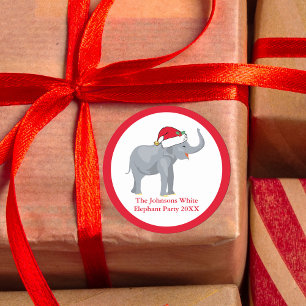 Adesivo Presente de Natal Personalizado do Partido Elefant