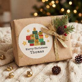 Adesivo Presente de Natal Personalizado Empilhado