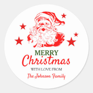 Adesivo Presente de Natal Personalizado Papai Noel