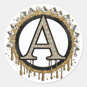 Adesivo Presente de Noivado com Inicial em Ouro e Monogram