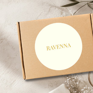 Adesivo Presente de Nome Serif Personalizado Luxo Creme Pa