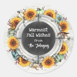 Adesivo Presente de Outono de Ação de Graças Rústico de Gi