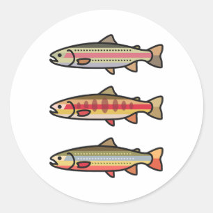 Adesivo Presente de pesca de truta dourada arco-íris para 