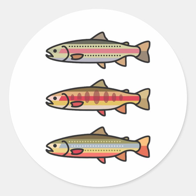 Adesivo Presente de pesca de truta dourada arco-íris para  (Frente)