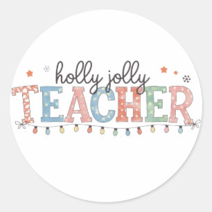 Adesivo Presente de Professor Professor Holly Jolly