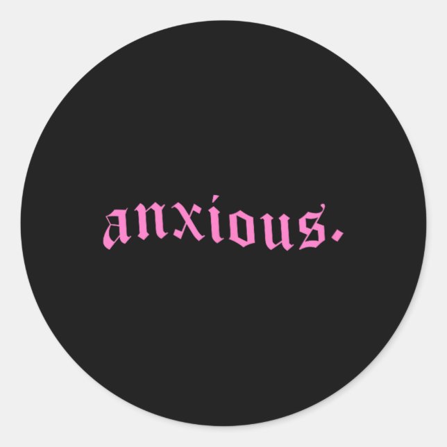 Adesivo Presente de Saúde Mental Rosa Pastel Gótico Ansios (Frente)