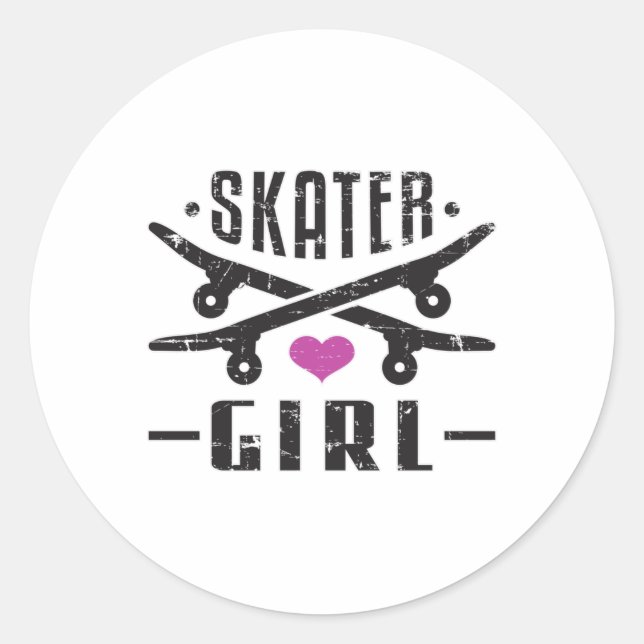 Adesivo Presente De Skate Sk8 Para Skater Girl Skateboard (Frente)