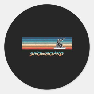 Adesivo Presente de Snowboard Retro Vintage Snowboard