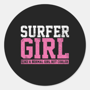 Adesivo Presente de Surfista Menina Surfando