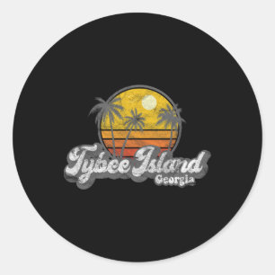 Adesivo Presente de Surfista Vintage Tybee Island Ga Retro