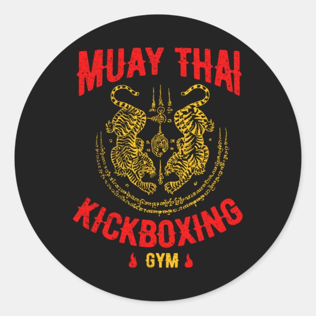 Adesivo Presente de Treinamento de Muay Thai Kickboxing Ti (Frente)