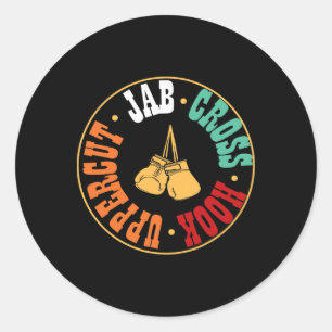 Adesivo Presente de Treino de Kickboxing de Boxeador Jab C
