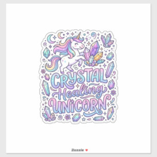 Adesivo Presente de Unicórnio de Cura de Cristal Vector D