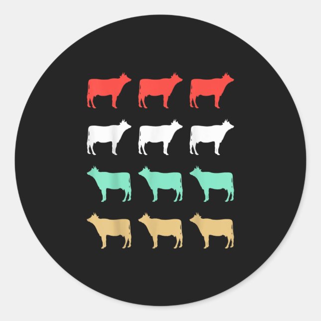Adesivo Presente de Vaca | Design de Vaca - Vaca Engraçada (Frente)