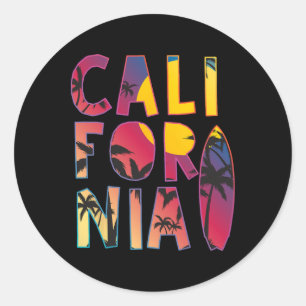 Adesivo Presente de Verão de Surf Califórnia Vintage Retro
