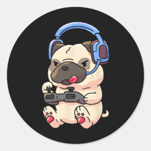 Adesivo Presente de videogame pug de jogador