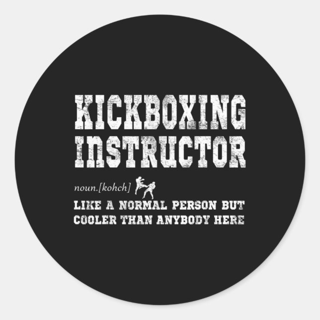 Adesivo Presente Definição de Instrutor de Kickboxing  (Frente)