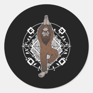 Adesivo Presente Divertido Bigfoot Sasquatch Yeti Yoga Med